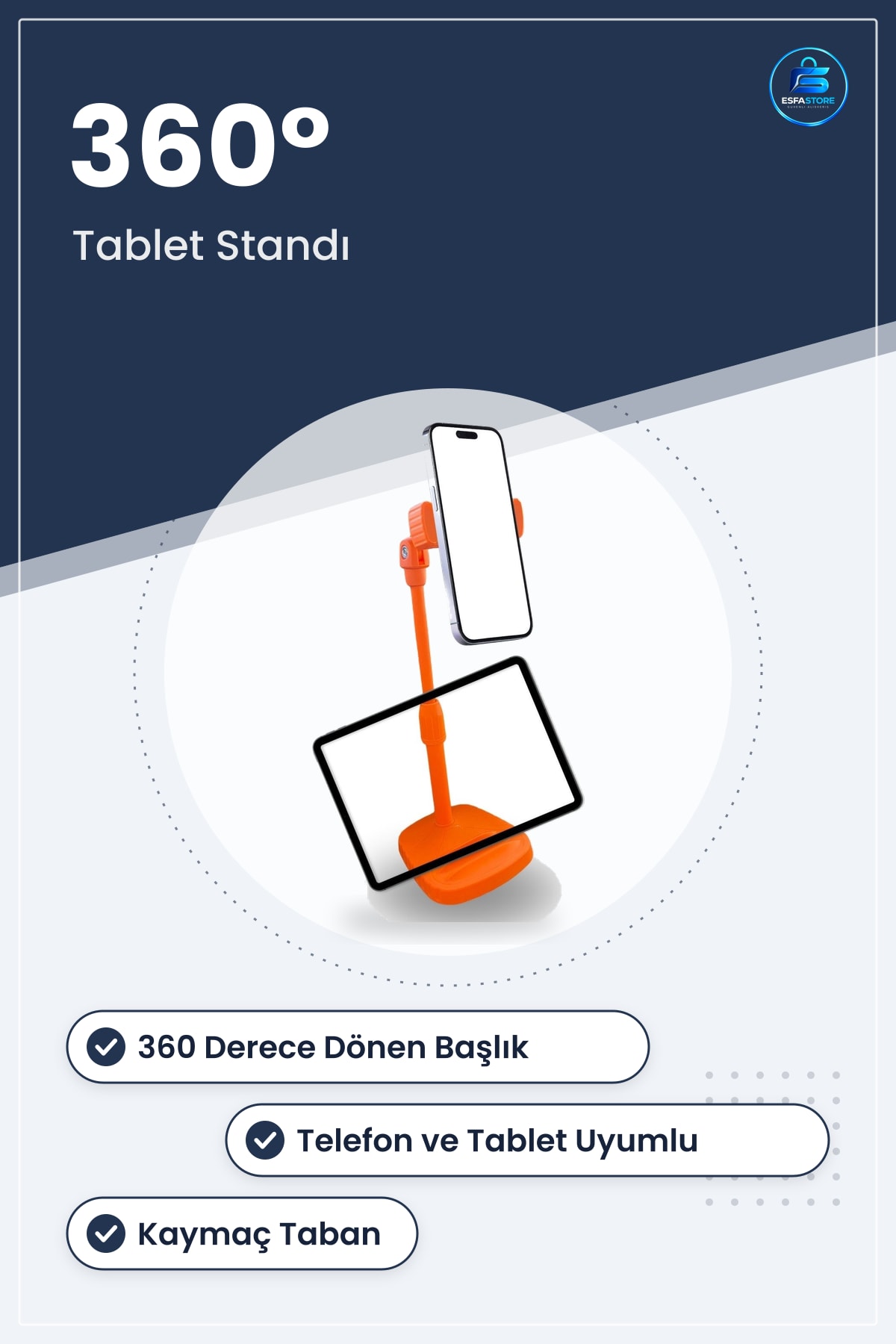 Masa Üstü Tablet ve Telefon Standı Ayarlanabilir Plastik Aparat Dayanıklı Kaymaz Tabanlı Pratik