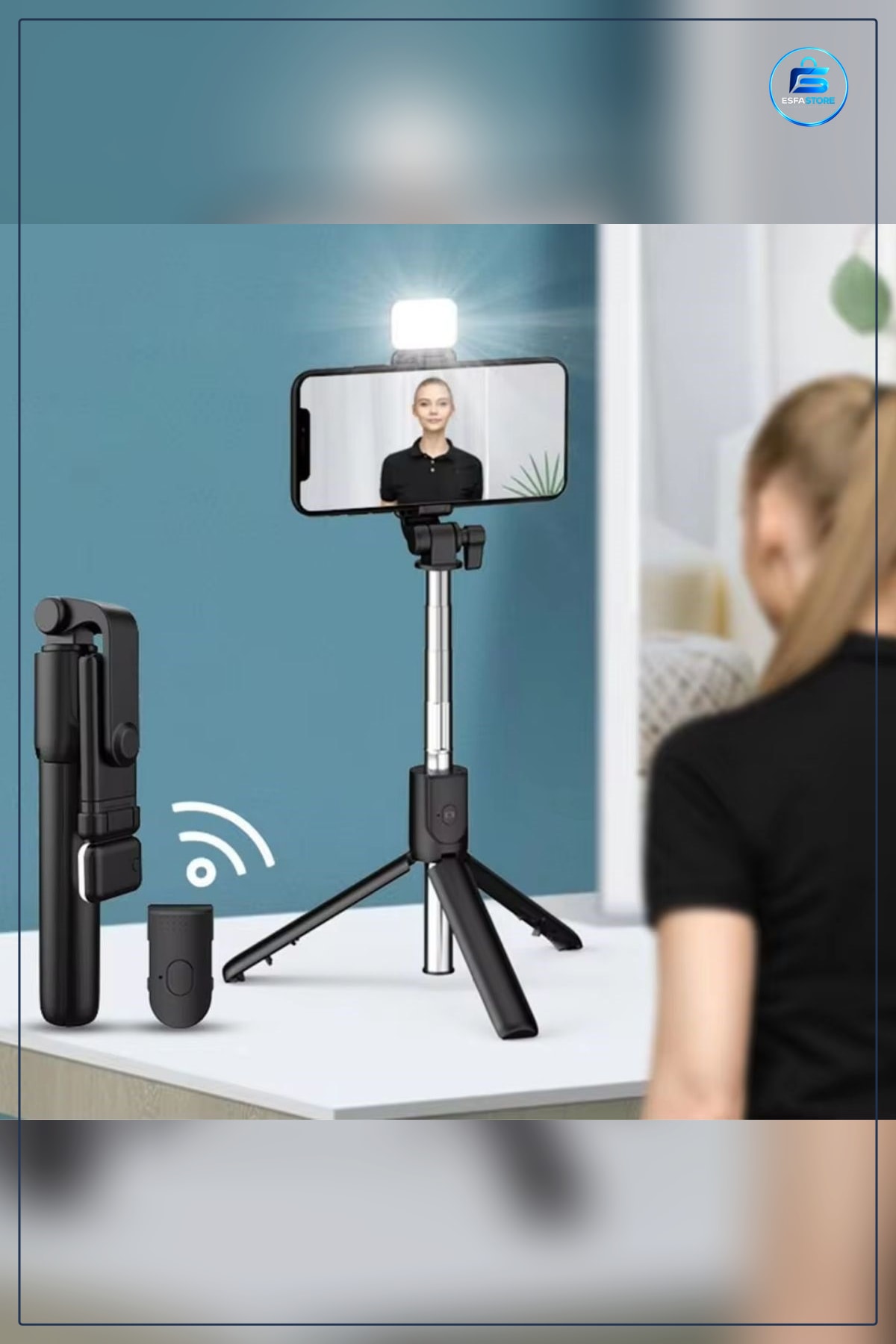 Kablosuz Kumandalı LED Işıklı Uzayabilen Selfie Çubuğu Masa Üstü Tripod Taşınabilir Kullanışlı