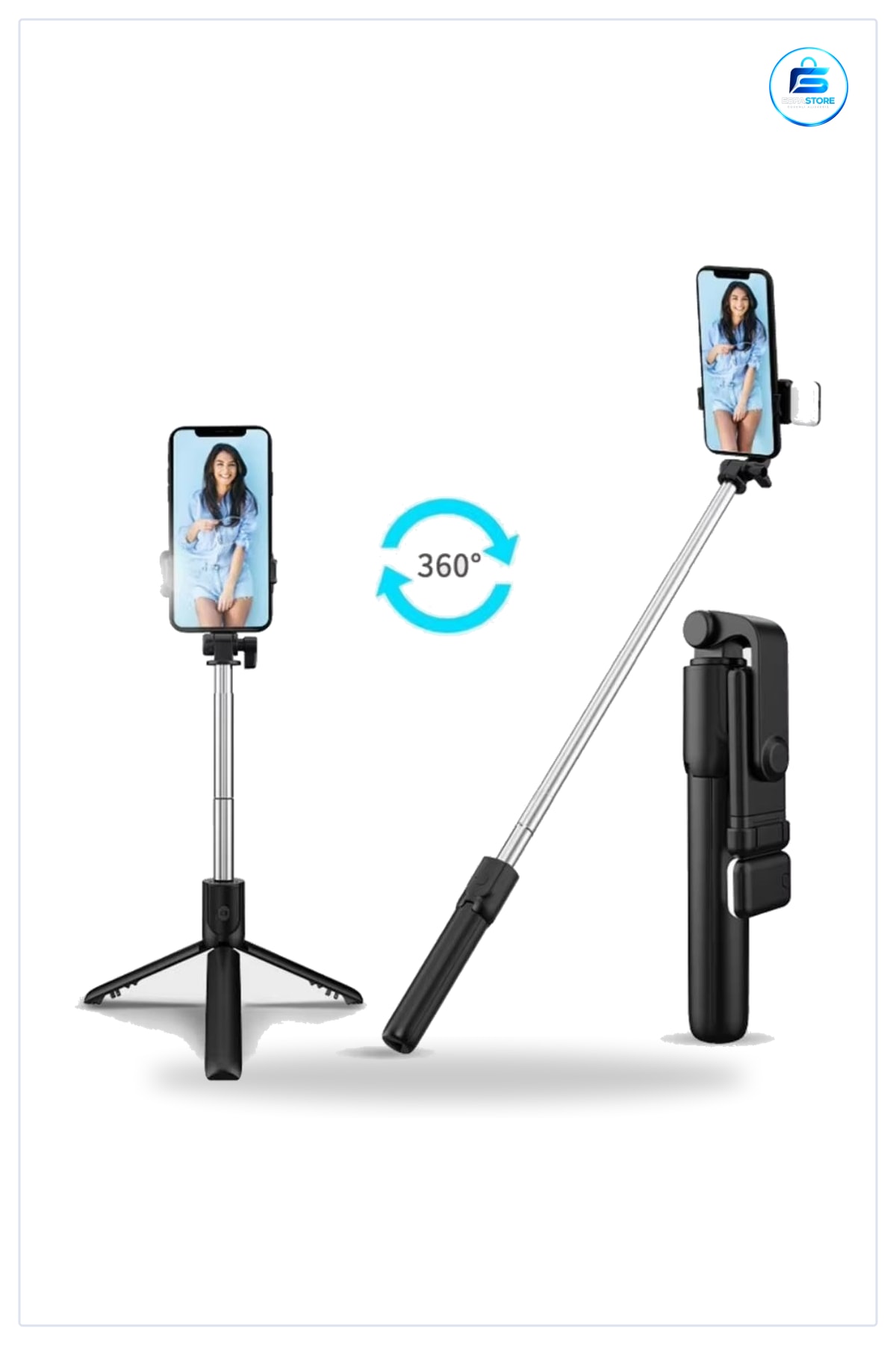 Kablosuz Kumandalı LED Işıklı Uzayabilen Selfie Çubuğu Masa Üstü Tripod Taşınabilir Kullanışlı