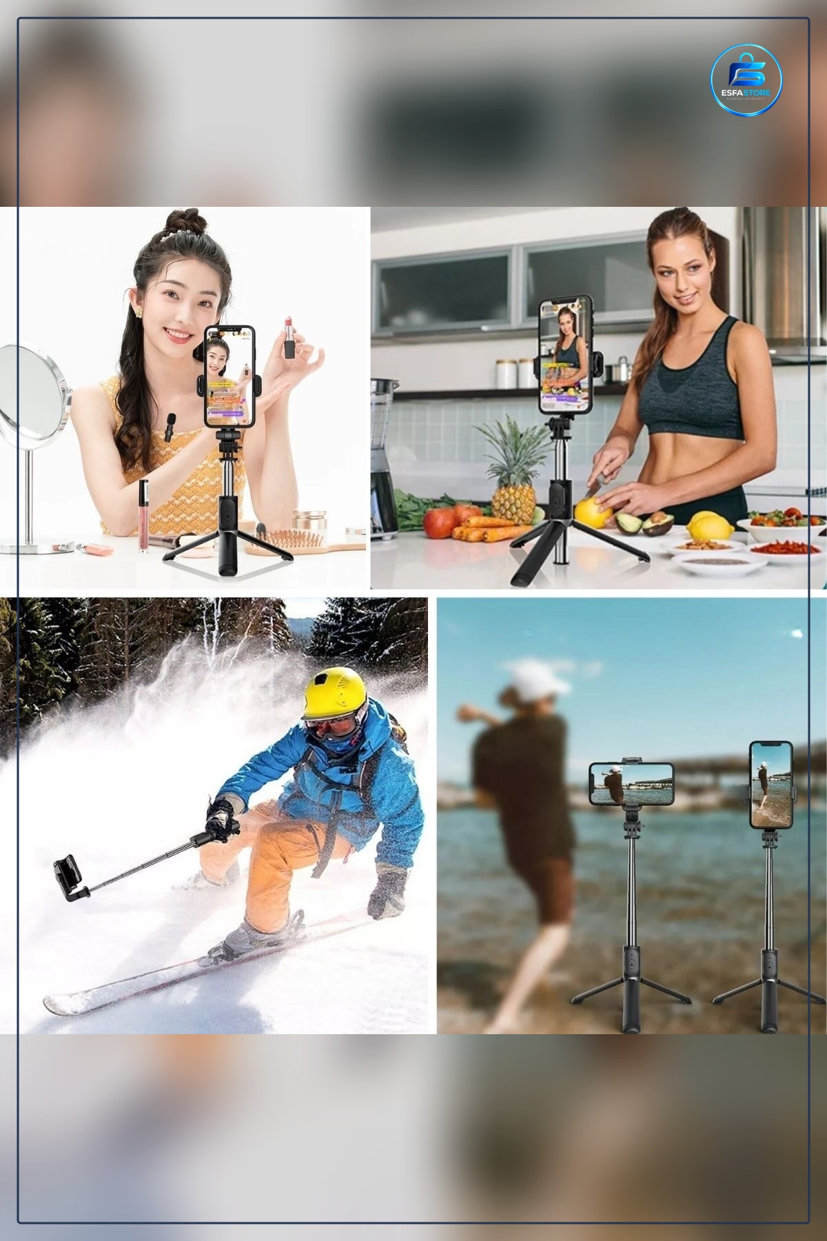 Kablosuz Kumandalı Selfie Çubuğu Masaüstü Tripod Telefon Tutuculu Ayarlanabilir Dayanıklı Pratik
