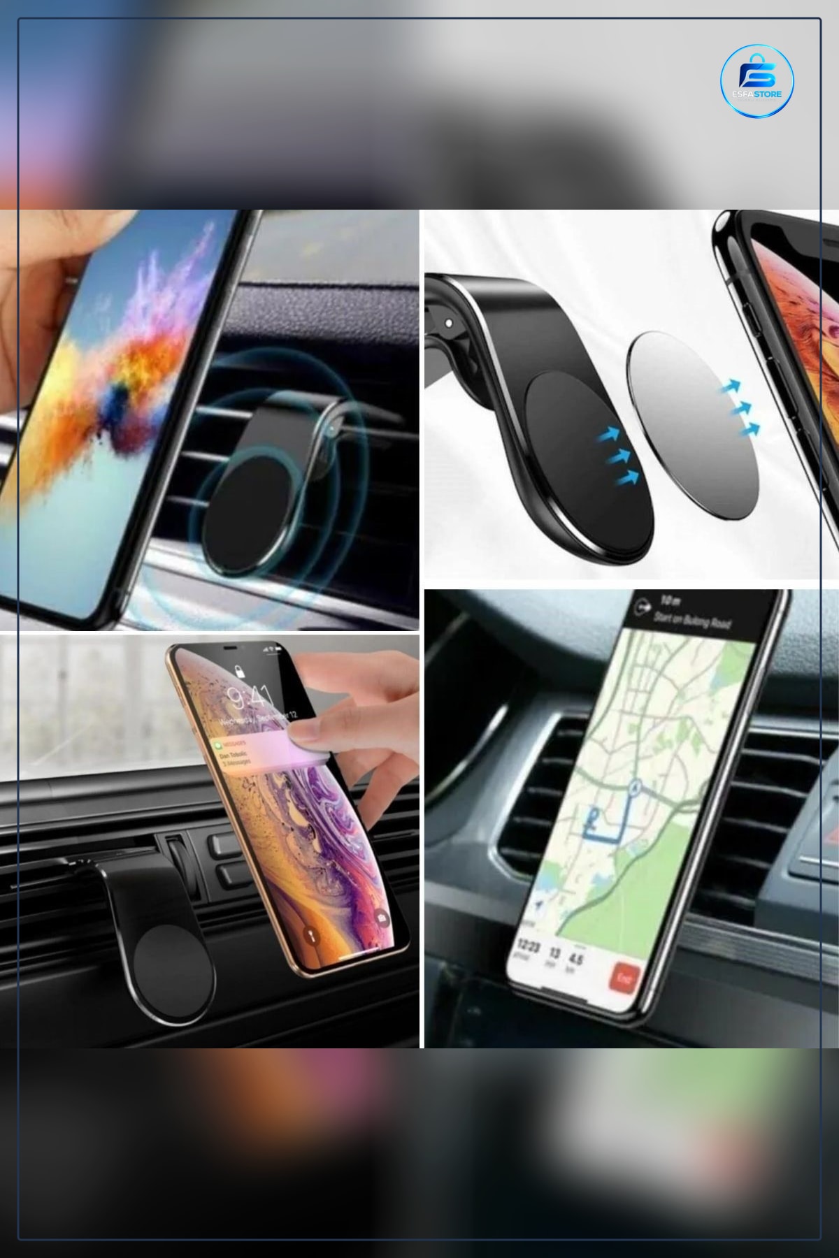 Oto Araç İçi Havalandırma Izgarasına Takılabilir Mıknatıslı Telefon Tutucu Döner Başlık Pratik