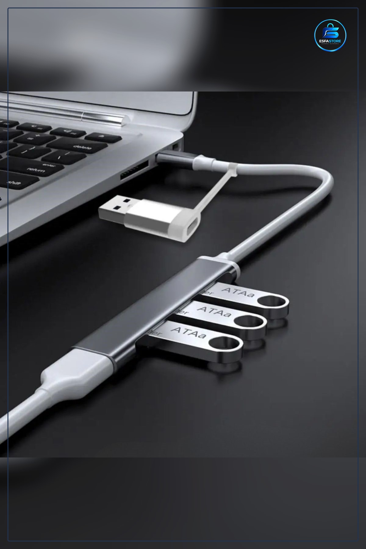 Ultra İnce USB C Bölücü Hub Adaptör Çok Portlu Kompakt Taşınabilir Dayanıklı Hediyelik