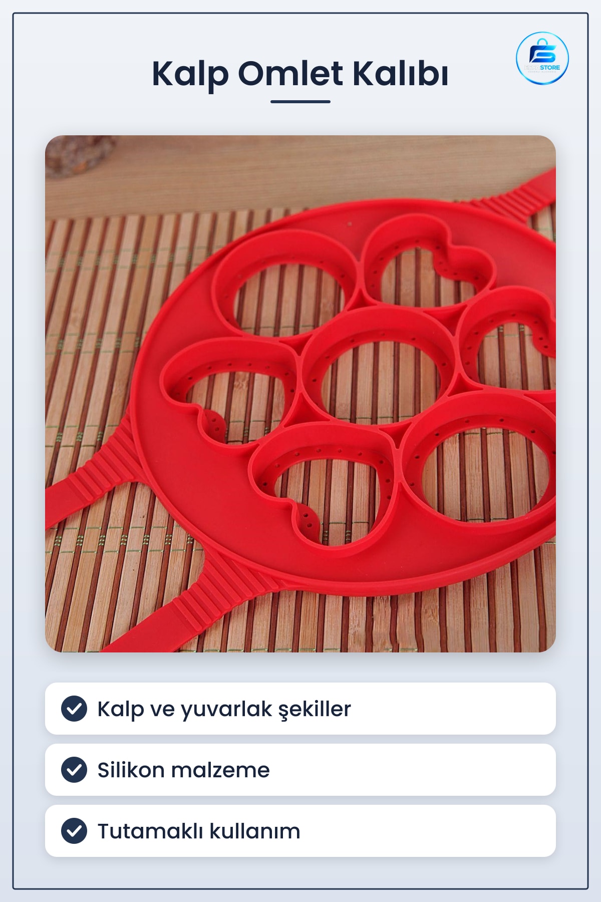 Kalp Şekilli Yumurta Omlet Kalıbı Silikon Kahvaltı Pişirme Aparatı Mutfak Kullanımı Hediyelik
