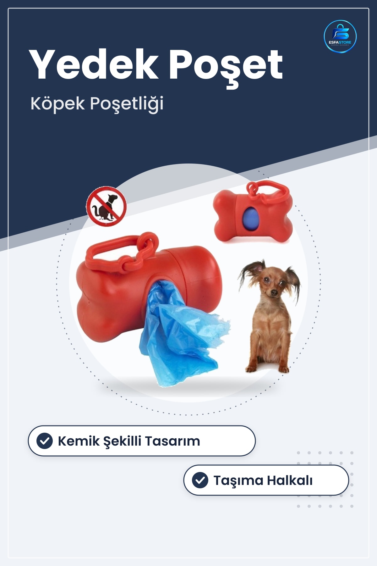 Köpek Dışkı Poşeti Dispenseri Kemik Şekilli Taşınabilir Yedek Poşet Pratik Kullanışlı Hediyelik