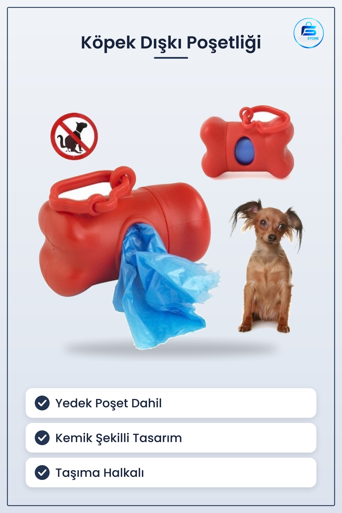 Köpek Dışkı Poşeti Dispenseri Kemik Şekilli Taşınabilir Yedek Poşet Pratik Kullanışlı Hediyelik