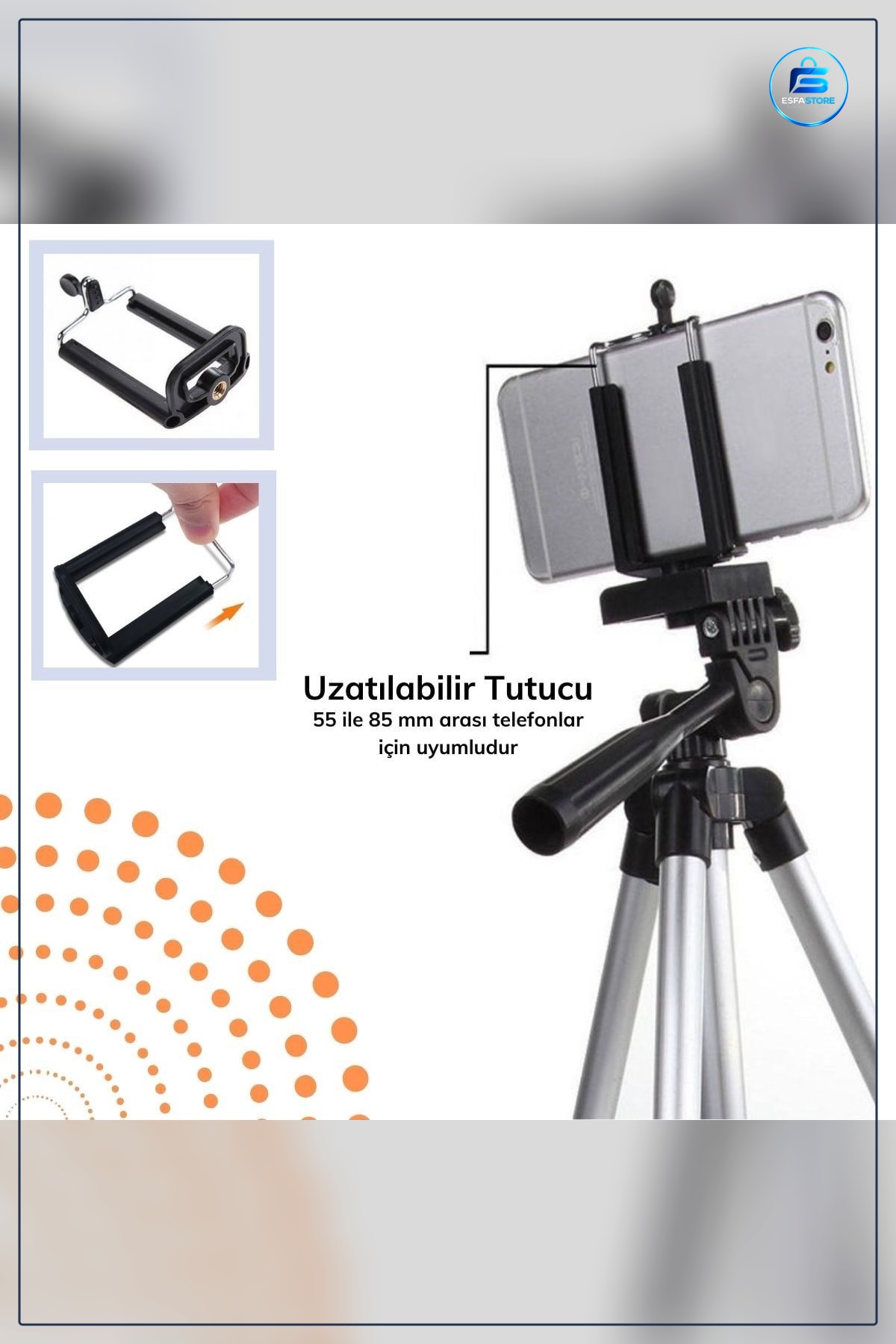 Fotoğraf Makinesi Tripodu Alüminyum Üç Ayaklı Ayarlanabilir Kamera Standı Taşıma Çantalı Pratik