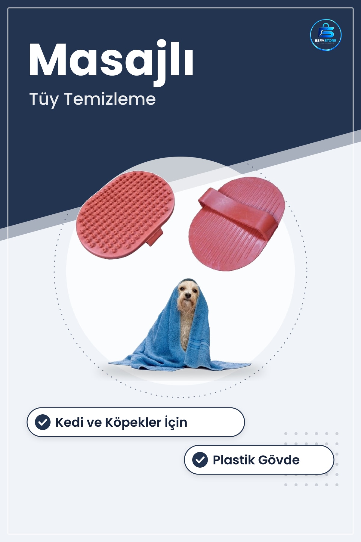 Evcil Hayvan Yıkama Fırçası Kedi Köpek İçin Masajlı Pratik Kullanım Tüy Temizleme Aparatı
